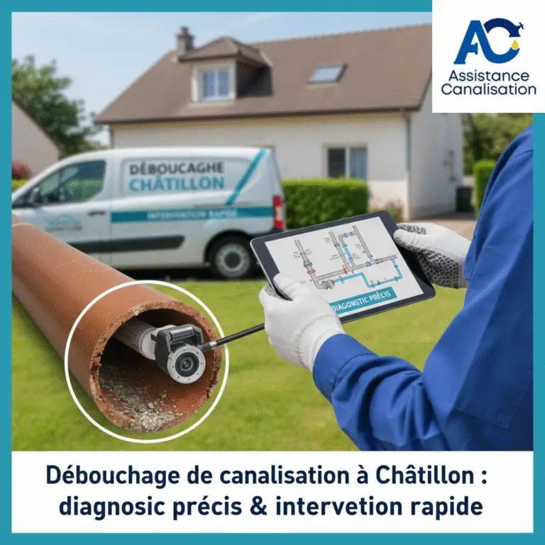 Intervention debouchage canalisation Chatillon